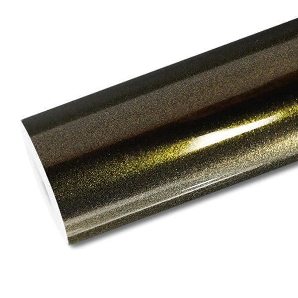 Mallcas™ Glossy Metallic Ghost Midnight Gold Vinyl Wrap (PET Liner)