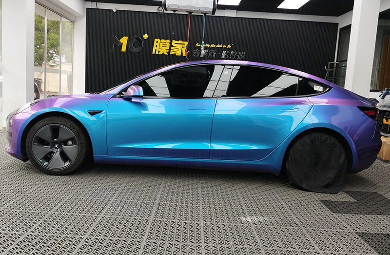 Mallcas™ Glossy Auroral Blue Purple Vinyl Wrap