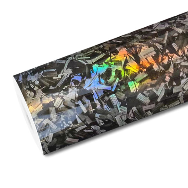 Mallcas™ Rainbow Silver Forged Carbon Vinyl Wrap (PET Liner)