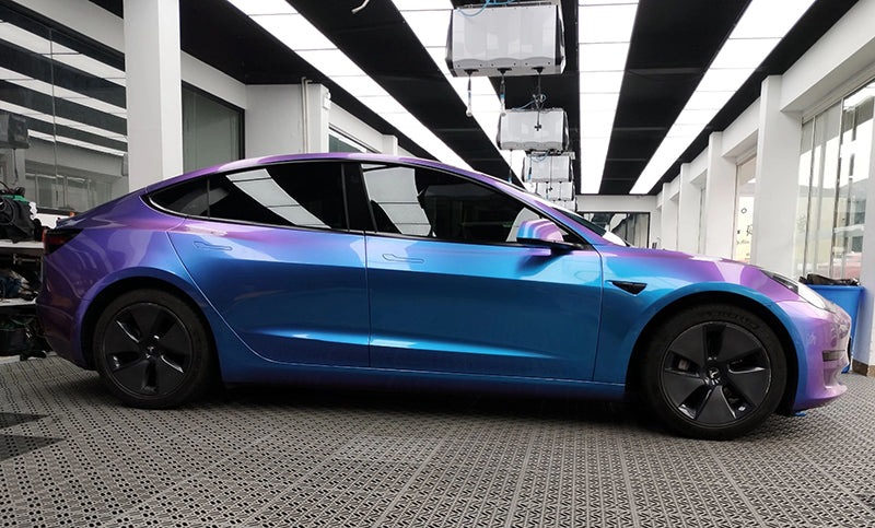 Mallcas™ Glossy Auroral Blue Purple Vinyl Wrap