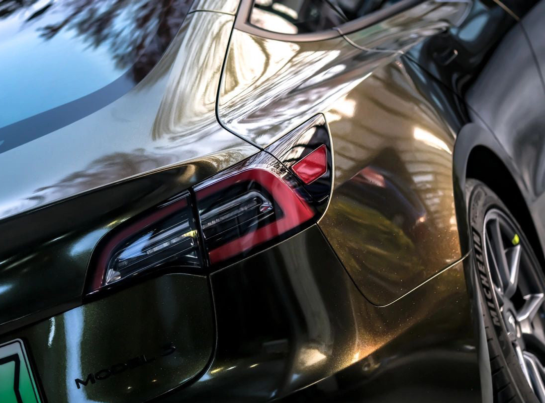 Mallcas™ Glossy Metallic Ghost Midnight Gold Vinyl Wrap (PET Liner)