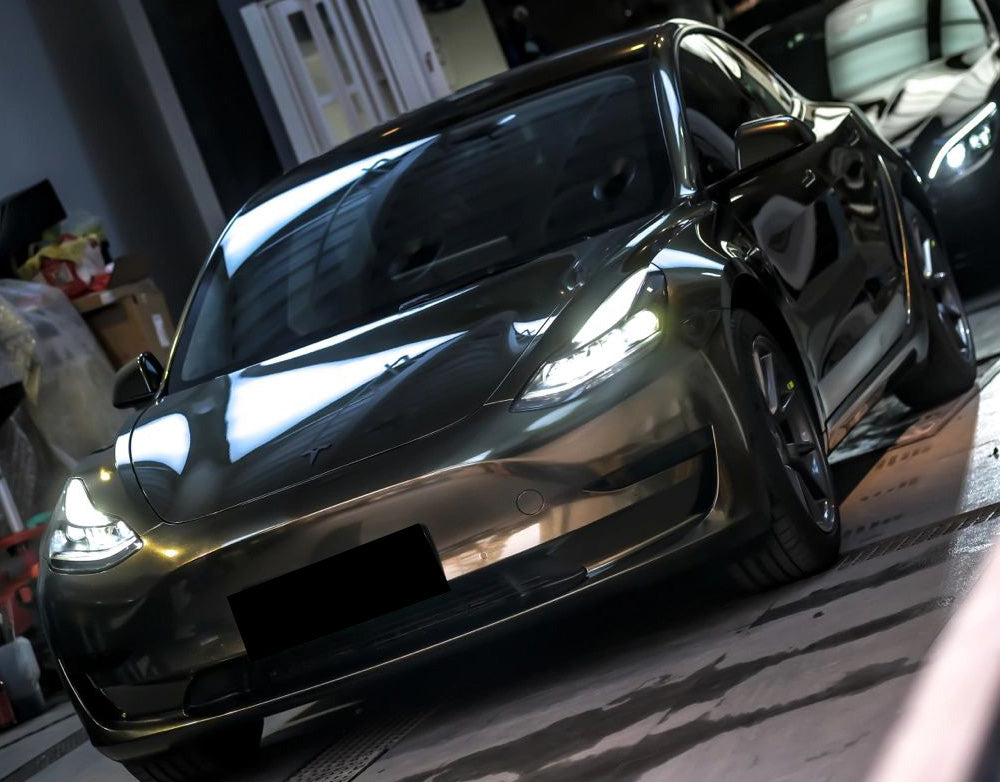 Mallcas™ Glossy Metallic Ghost Midnight Gold Vinyl Wrap (PET Liner)