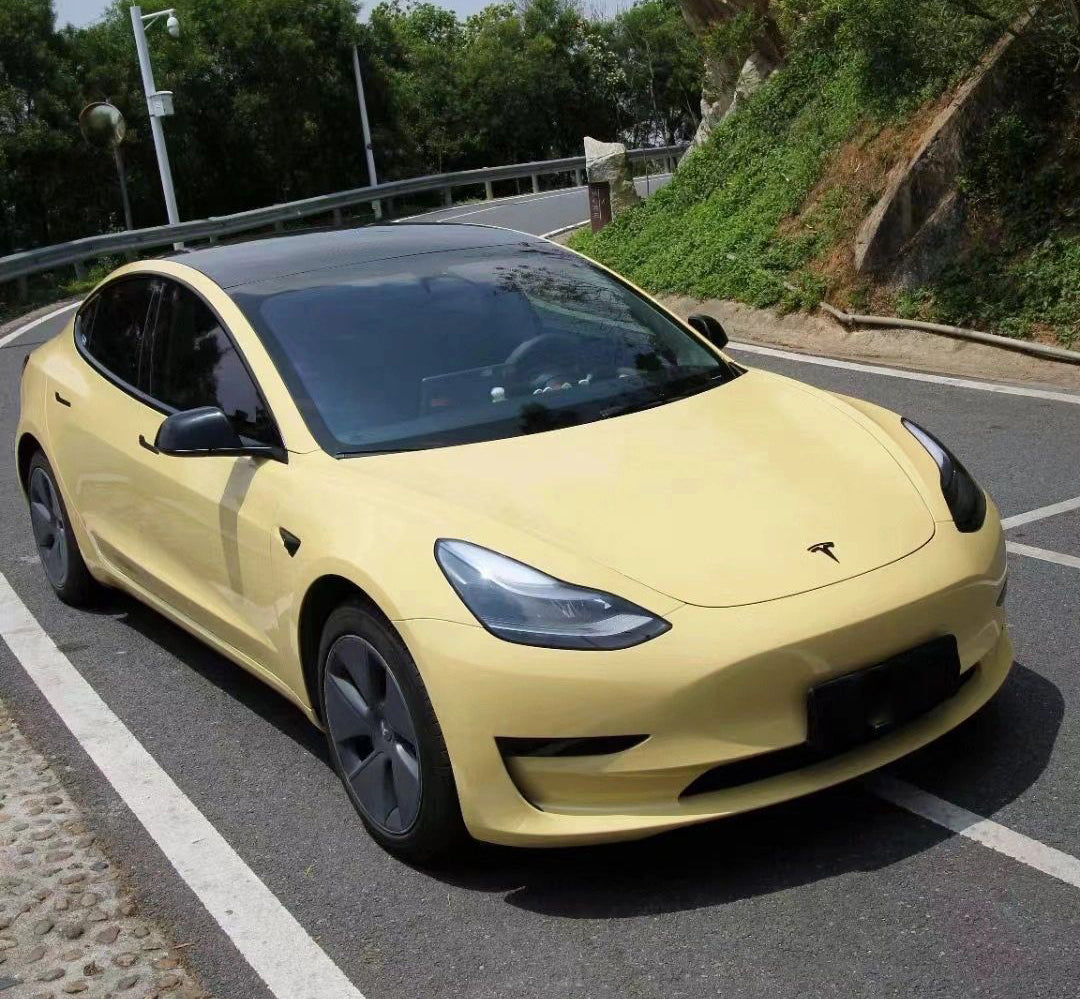 Mallcas™ Glossy Sunbath Yellow Vinyl Wrap (PET Liner)