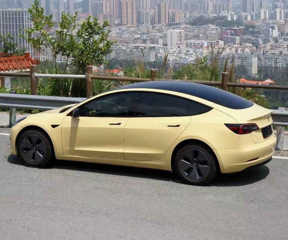 Mallcas™ Glossy Sunbath Yellow Vinyl Wrap (PET Liner)