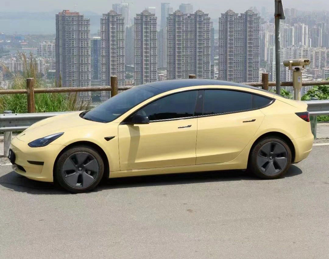 Mallcas™ Glossy Sunbath Yellow Vinyl Wrap (PET Liner)