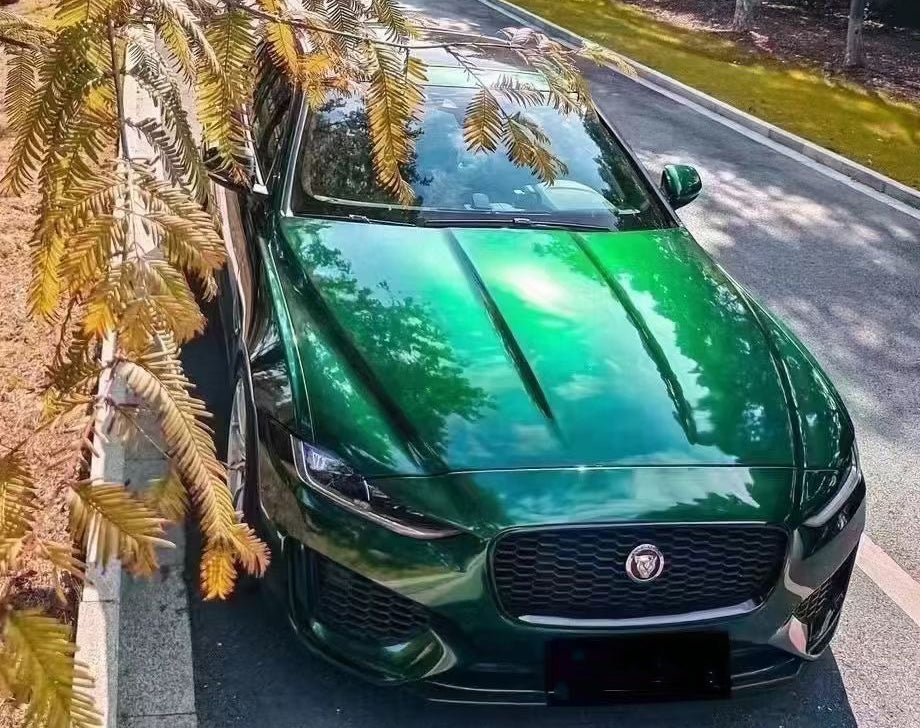 Mallcas™ Glossy Metallic Agate Green Vinyl Wrap (PET Liner)