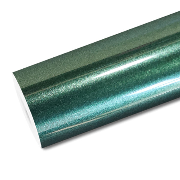 Mallcas™ Glossy Metallic Jade Green Vinyl Wrap (PET Liner)