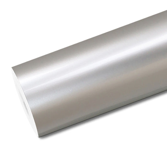 Mallcas™ Glossy Metallic Victor Silver Vinyl Wrap (PET Liner)