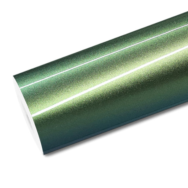 Mallcas™ Glossy Chameleon Jungle Green Vinyl Wrap (PET Liner)