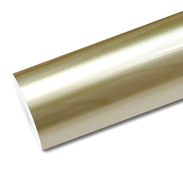 Mallcas™ Glossy Metallic Milan Gold Vinyl Wrap (PET Liner)