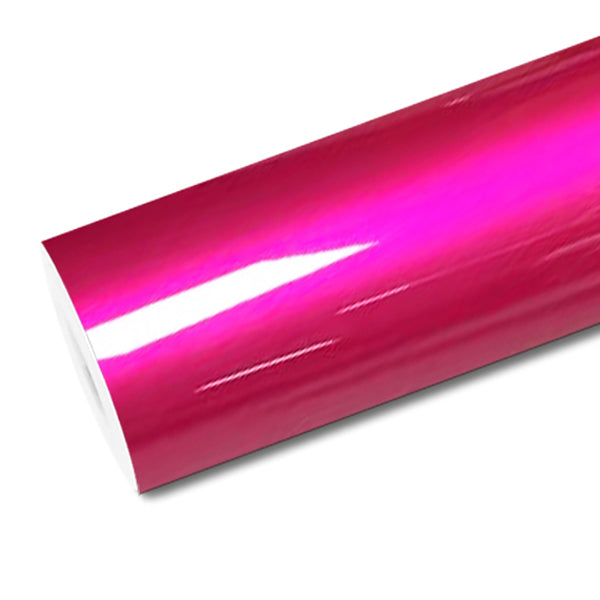 Mallcas™ Glossy Metallic Raspberry Pink Vinyl Wrap (PET Liner)