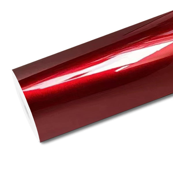 Mallcas™ Glossy Metallic Volcano Red Vinyl Wrap (PET Liner)