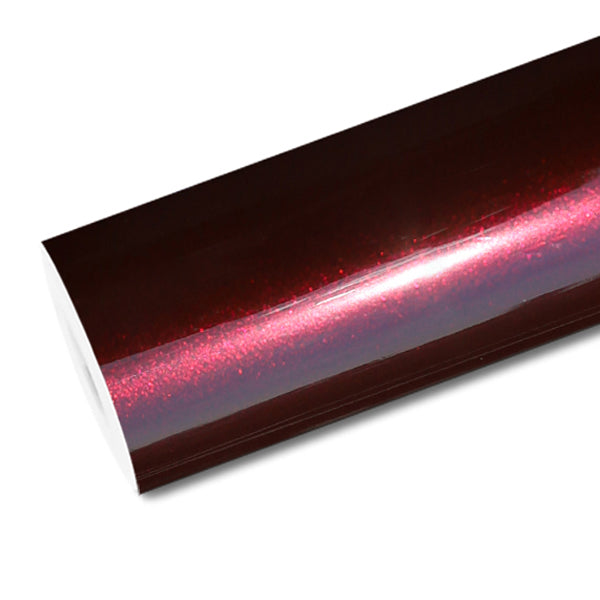 Mallcas™ Glossy Metallic Cube Red Vinyl Wrap (PET Liner)