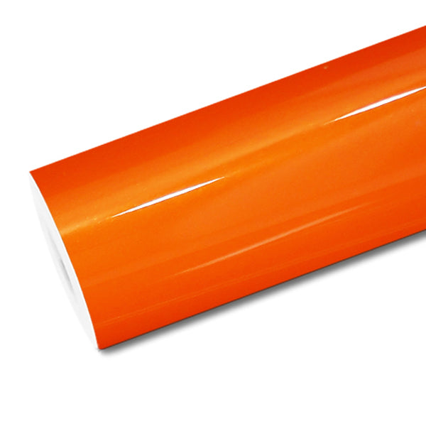 Mallcas™ Glossy Metallic Fire Orange Vinyl Wrap (PET Liner)