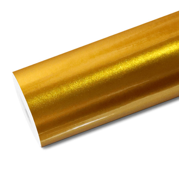 Mallcas™ Glossy Metallic Luxury Gold Vinyl Wrap (PET Liner)