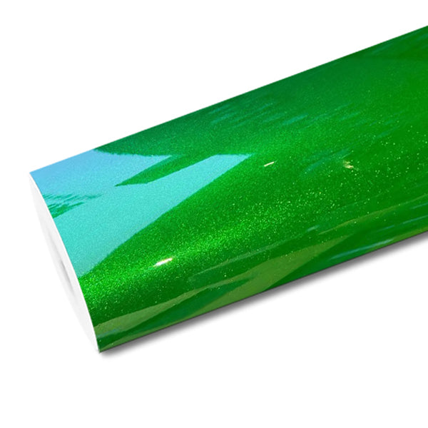 Mallcas™ Glossy Metallic Magic Flame Green Vinyl Wrap (PET Liner)