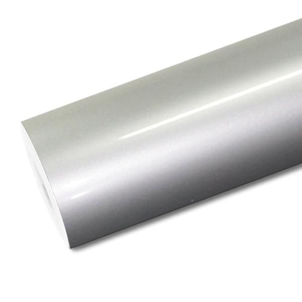 Mallcas™ Glossy Liquid Metallic Fluorescein Silver Vinyl Wrap (PET Liner)
