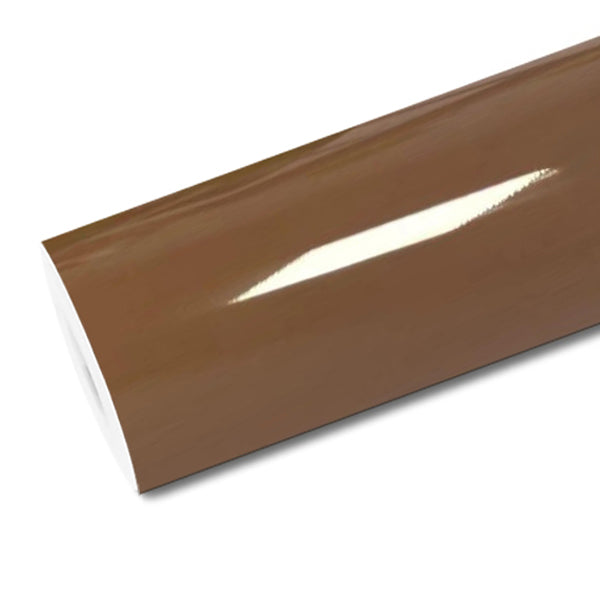 Mallcas™ Glossy Caramel Brown Vinyl Wrap (PET Liner)