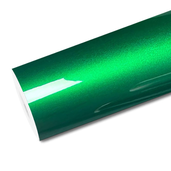 Mallcas™ Glossy Metallic MIUI Emerald Green Vinyl Wrap (PET Liner)