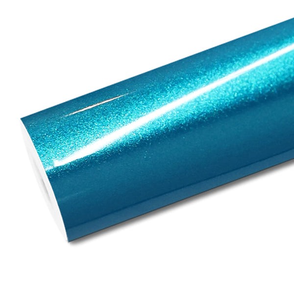 Mallcas™ Glossy Metallic Atomic Blue Vinyl Wrap (PET Liner)