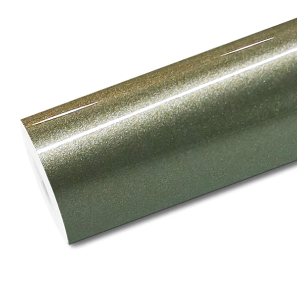 Mallcas™ Glossy Metallic MIUI Olive Green Vinyl Wrap (PET Liner)