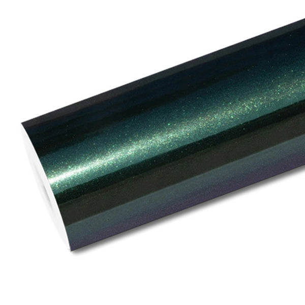 Mallcas™ Glossy Diamond Purple Green Vinyl Wrap (PET Liner)