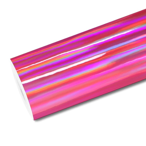 Mallcas™ Holographic Chrome Pink Venom Vinyl wrap (PET Liner)