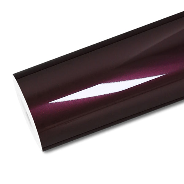 Mallcas™ Glossy Metallic Vitreous Black Red Vinyl Wrap (PET Liner)