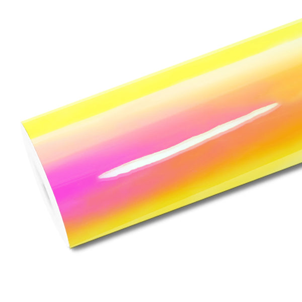 Mallcas™ Glossy Rainbow Chrome Pink Vinyl Wrap (PET Liner)
