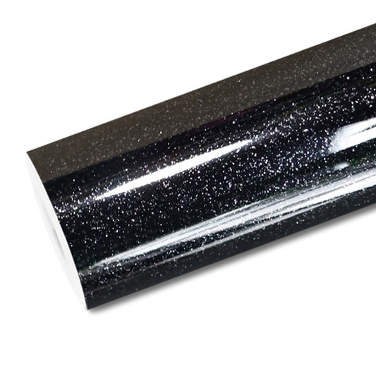 Mallcas™ Glossy Sparkle Black Vinyl Wrap (PET Liner)