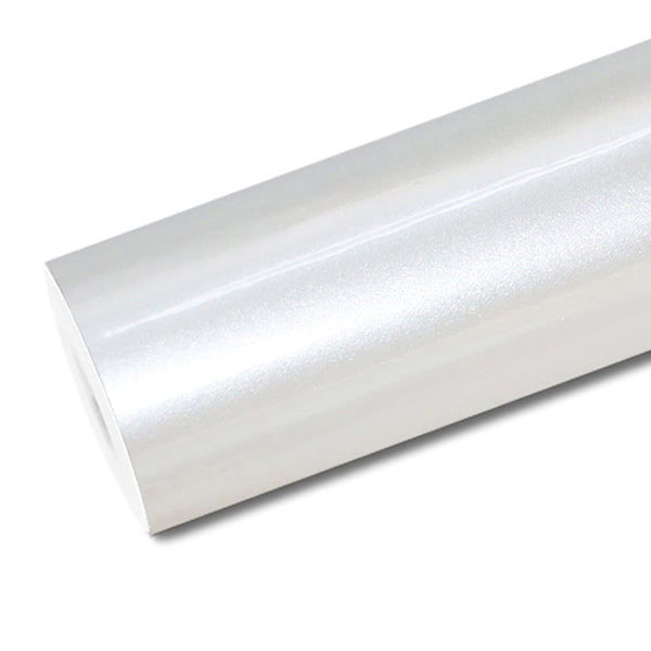 Mallcas™ Glossy Metallic White Vinyl Wrap (PET Liner)