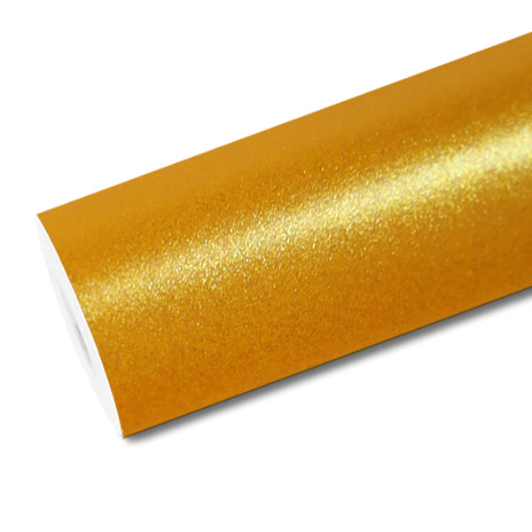 Mallcas™ Matte Heavy Metal Sparkle Yellow Vinyl Wrap (PET Liner)