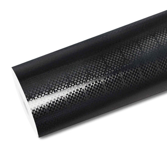 Mallcas™ Semi Matte Black Honeycomb Carbon Fiber Vinyl Wrap (PET Liner)