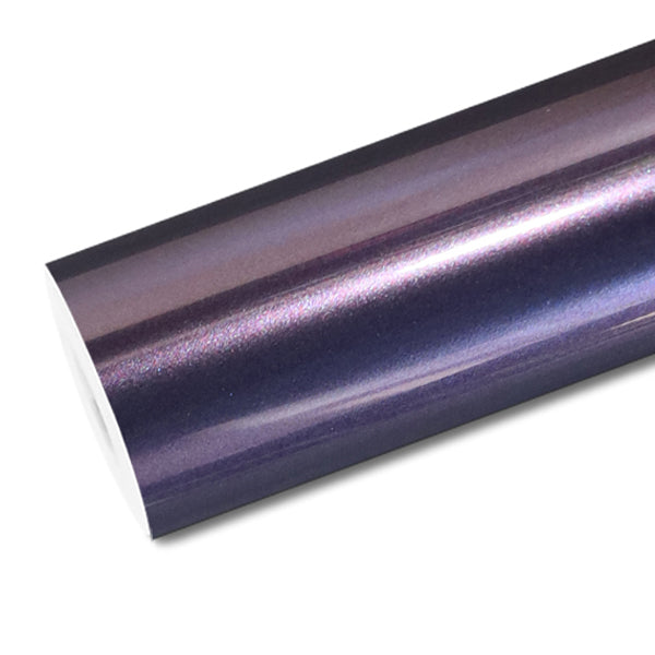 Mallcas™ Glossy Metallic Violet Grey Vinyl Wrap (PET Liner)