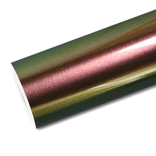 Mallcas™ Ultra Gloss Chamelelon Brown Golden Green Vinyl Wrap (PET Liner)