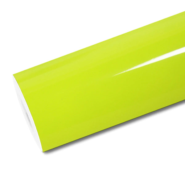 Mallcas™ Glossy Chartreuse Yellow Vinyl Wrap (PET Liner)