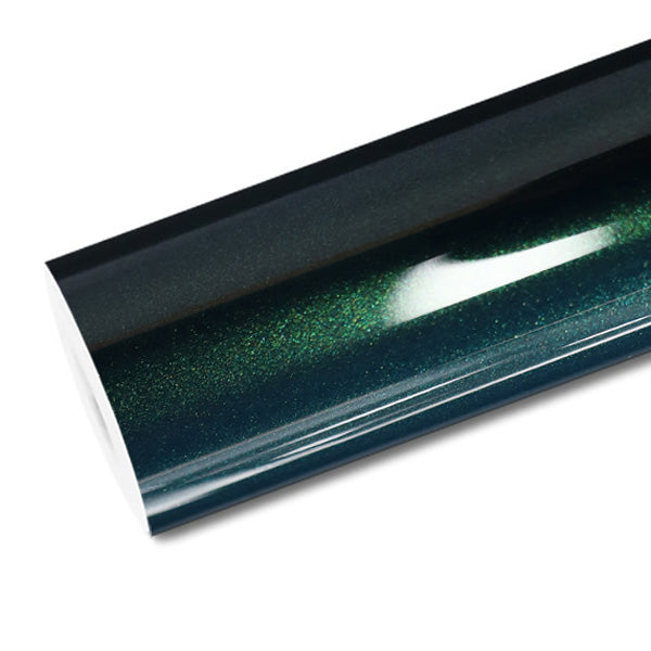 Mallcas™ Glossy Metallic Sacramento Green Vinyl Wrap (PET Liner)