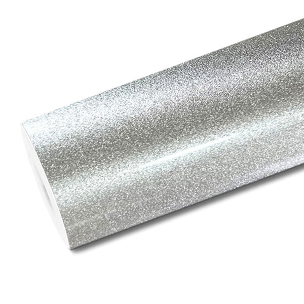 Mallcas™ Glossy Diamond Silver Vinyl Wrap (PET Liner)