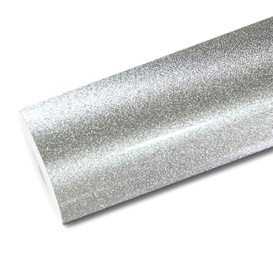 Mallcas™ Glossy Diamond Silver Vinyl Wrap (PET Liner)