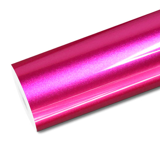 Mallcas™ Glossy Metallic Raspberry Pink Vinyl Wrap (PET Liner)