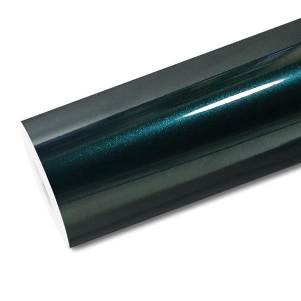 Mallcas™ Glossy Metallic British Racing Green Vinyl Wrap (PET Liner)