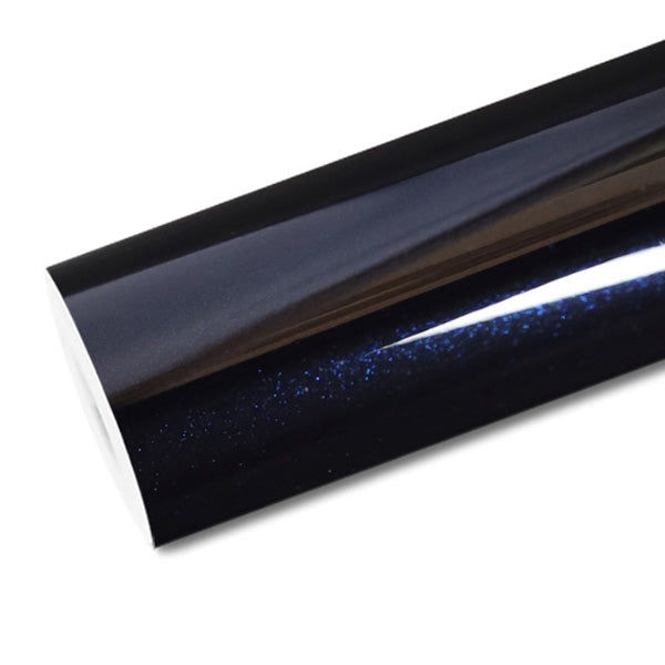 Mallcas™ Glossy Metallic Spar Blue Black Vinyl Wrap (PET Liner)