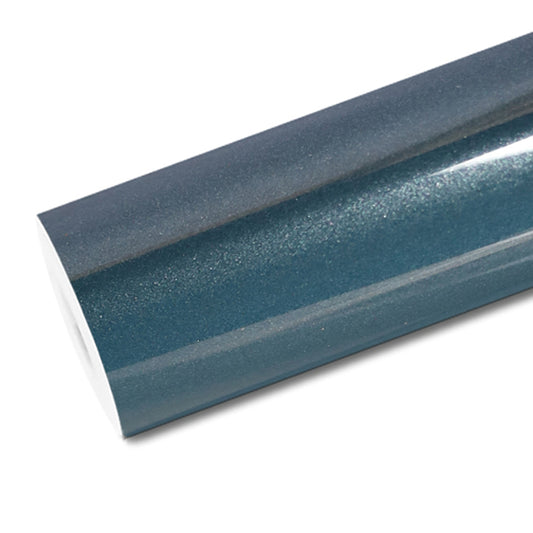 Mallcas™ Glossy Metallic Cerulean Cyan Vinyl Wrap (PET Liner)