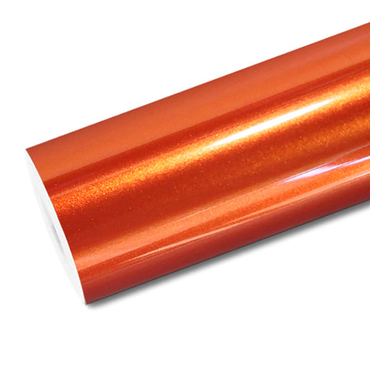 Mallcas™ Glossy Metallic Gulf Orange Vinyl Wrap (PET Liner)