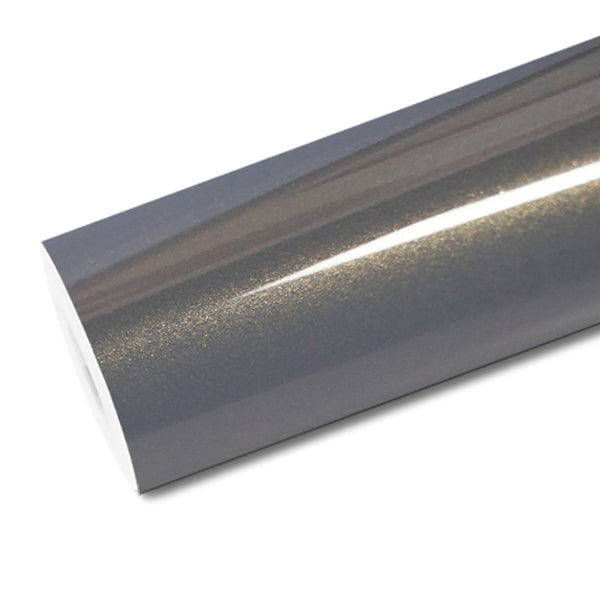 Mallcas™ Glossy Metallic Bernina Grey Vinyl Wrap (PET Liner)