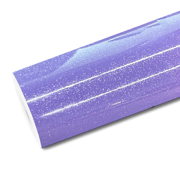 Mallcas™ Glossy Diamond Glitter Lavender Purple Vinyl Wrap (PET Liner)