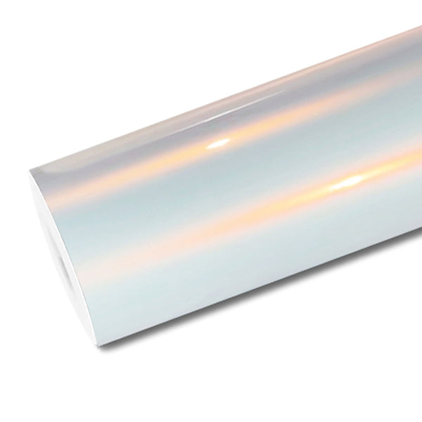 Mallcas™ Gloss Technology White Orange Vinyl Wrap (PET Liner)