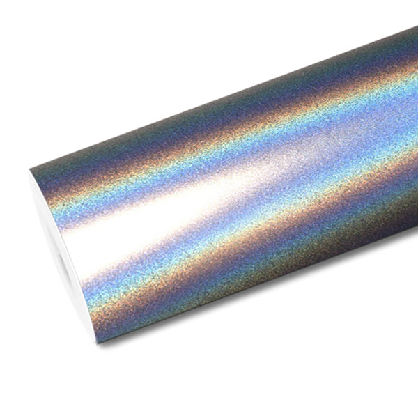 Mallcas™ Ultra Gloss Iridescent Silver Vinyl Wrap (PET Liner)