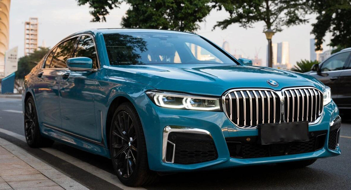 Mallcas™ Glossy Tuscany Blue Vinyl Wrap (PET Liner)