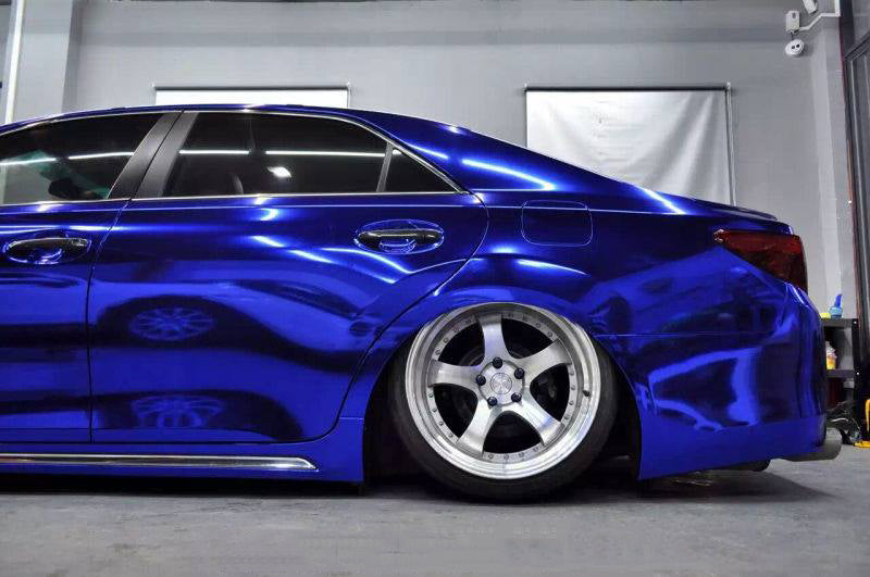 Mallcas™ Mirror Chrome Blue Vinyl Wrap (PET Liner)